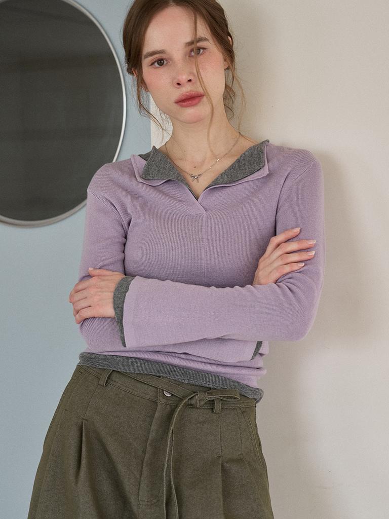 RAYHER Lapel V-Neck Knit [6 Collars]