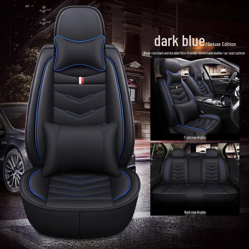 Universal Full Leather Breathable Car Seat Covers - Wear-Resistant, Full Surround, and Fits Five-Seat Interiors