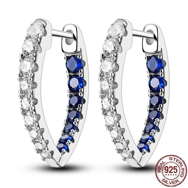 100 % echte 925 Silber Ohrringe Schneeflocke Zirkon Herzform Gold Roségold Zirkon Schmuck funkelnden Creolen Anhänger