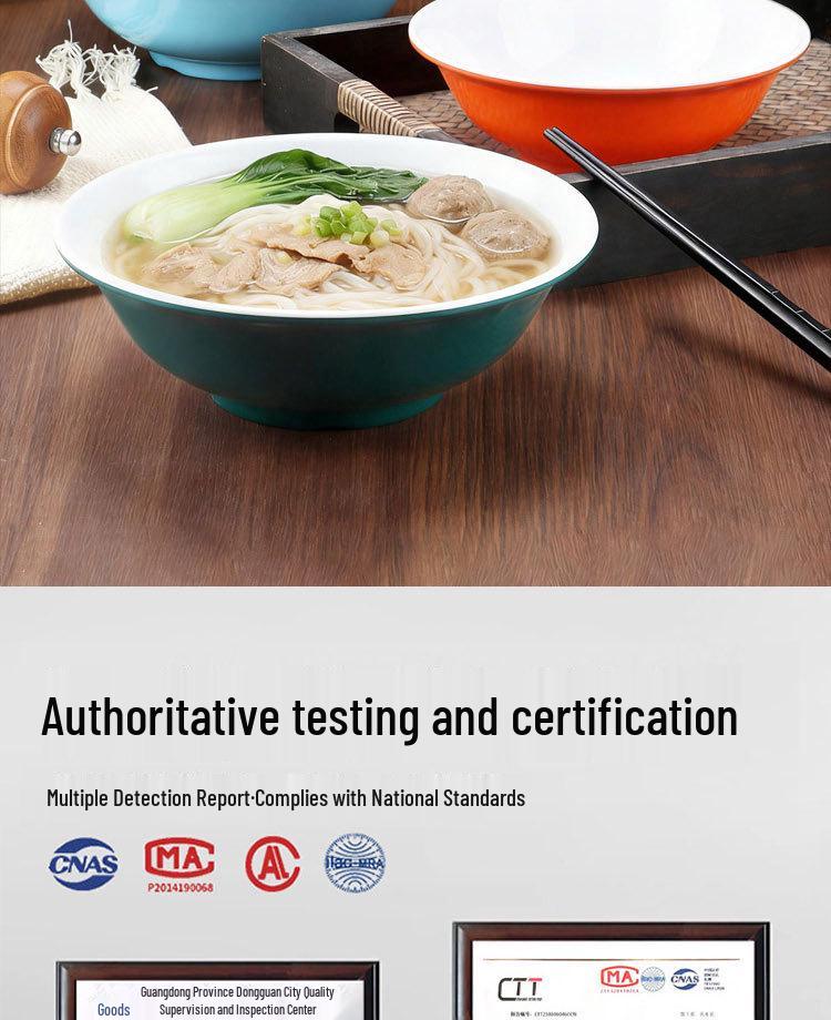 10-Piece Melamine Bowl Set: Ideal for Breakfast, Soup, Congee, Soy Milk, Wonton, Rice Noodle, and Hot & Spicy Soup.