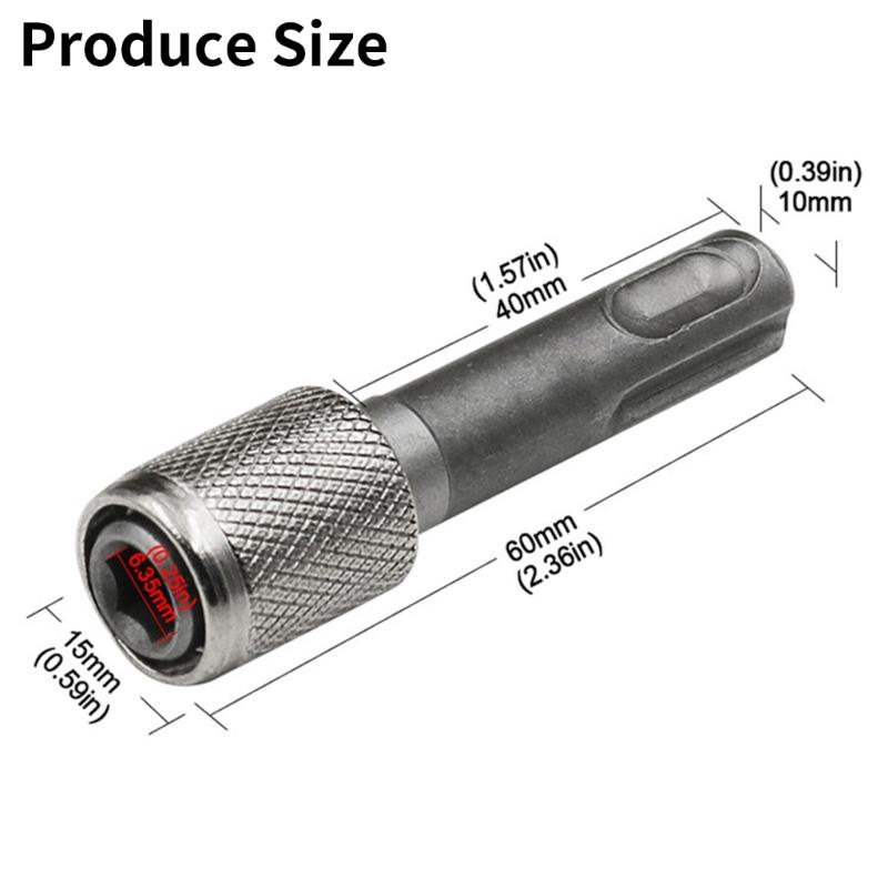 4 Stück Adapter 6,35 mm Sechskantschaft Bithalter Konverter Passend für Hammer-Schlagbohrmaschine und Erdbohrer Erhöht die Effizienz