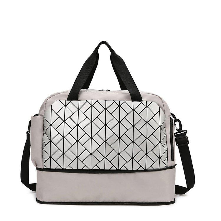 

Men s and women s rhombus fitness bag travel large-capacity water-proof luggage bag серый