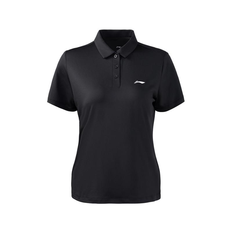 Li-Ning Modisches Atmungsaktives Poloshirt Bequeme Sport-Langhosen Lässiges Set Damen-Sets Schwarz W518-2+V820-1