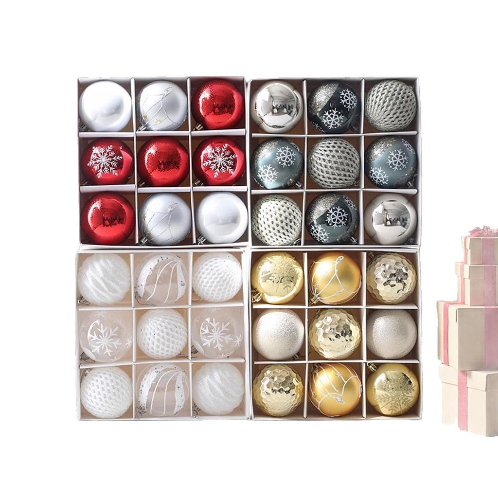 Christmas Tree Ornament Set: Nine Painted Macaron Candy Color Irregular Balls