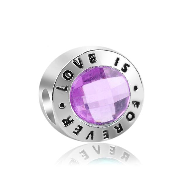 2pcs Colorful Crystal Charm Beads Fit Original Brand Charms Bracelets Necklaces Silver Color Women 'S Bracelet Diy Jewelry Making