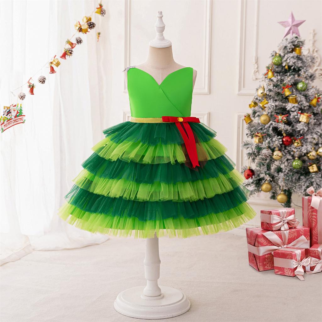Kindermode Weihnachten Tüllkleid für Geburtstagsfeier und Aufführung