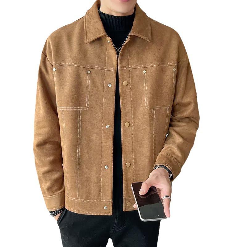 2023 Men's Trendy Suede Casual Jackets: Spring & Autumn Collection