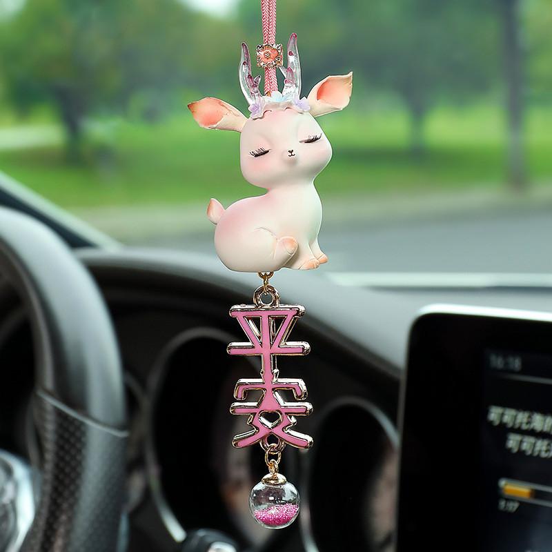 

Modern Resin Car Ornament With Pearl Beads And Deer Design For Vehicle Interior Style A
