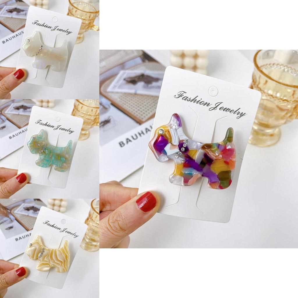 Charming 5.3cm Acetate Hair Clip With Playful Dog Theme Perfect For Stylish Girls
