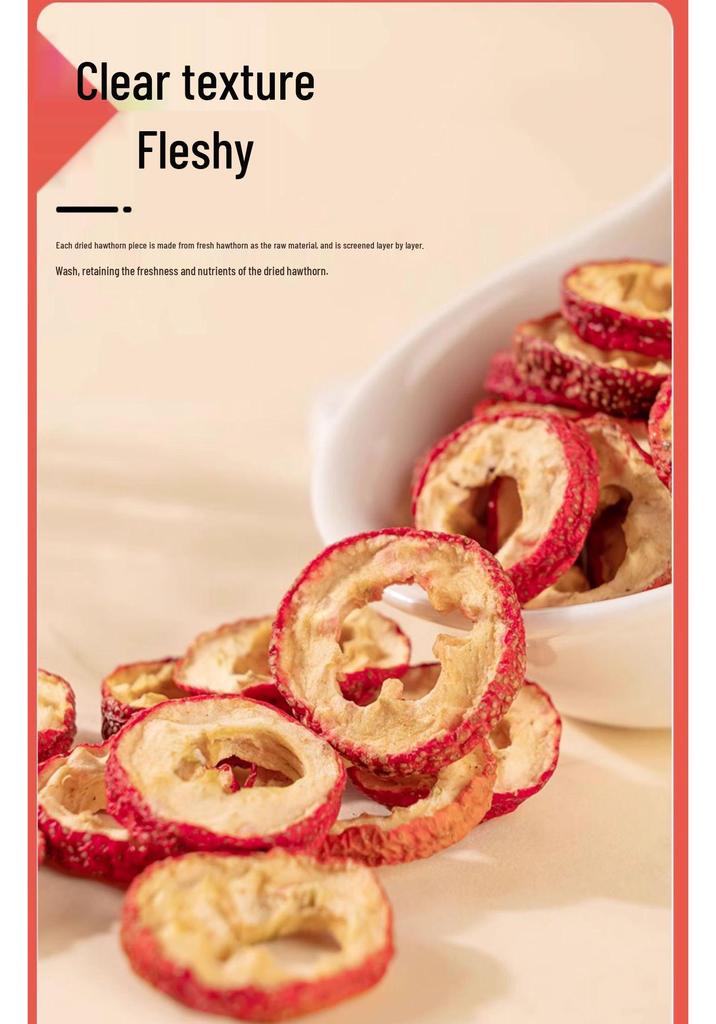 Seedless Dried Hawthorn Slices for Tea, 500g - Sulfur-Free, Pitted Hollow Hawthorn Rings