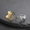 Skyrim Romantic and Sweet Bow Women's Open Ring Stainless Steel Adjustable Ring Simple Style Fashion Bow Ring Jewelry Gift