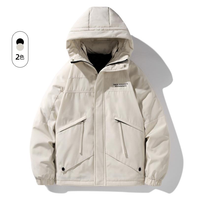 Winter New men's down jacket loose Korean all-matching thickened white duck down Hong Kong style hooded men's coat