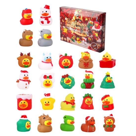24Pcs Christmas Rubber Ducks Advent Calendar 24-Day Countdown Box Fun Decorative Kids Gift Xmas