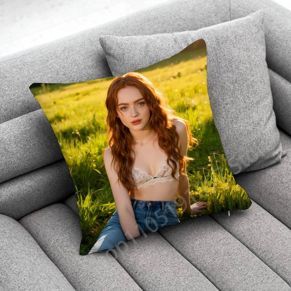 American Actress S-Sadie Sink Throw Pillow Case For 45*45cm 40cm 30cm 50cm 55cm Square Home Pillowcase Case