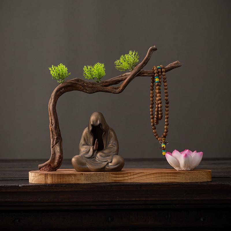 Zen Style Natural Wood Root Carving Ornament: Living Room Decoration & Bracelet Display Stand