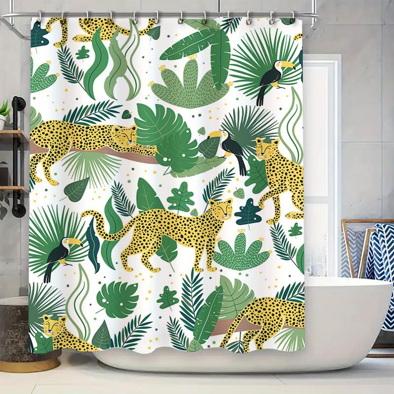 

Purple Green Shower Curtain Set With Thinking Zone Print For Bathroom Decor Perfect Gift Idea W60H190(CM)-1 Pcs