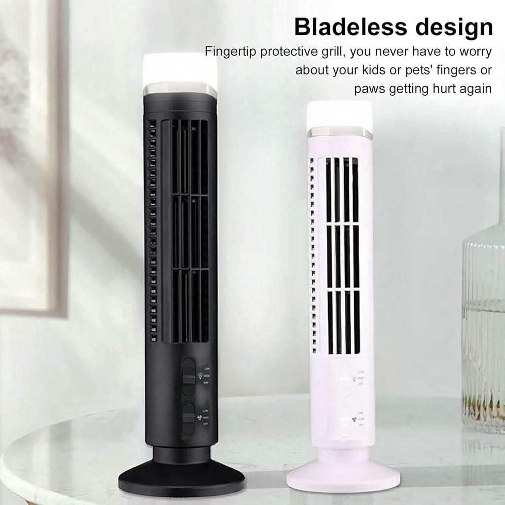 Yosoo Tower Fan, Mini Bladeless Tower Fan 90 Degree Oscillating Quiet Desktop Standing Powerful Indoor Room Household Electric Portable USB Desk Fan