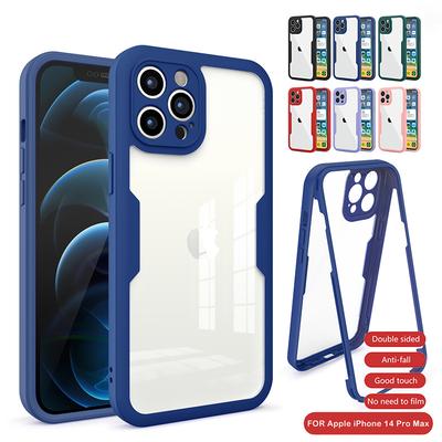 Clear 360 Full Wrap Phone Case for iPhone 16 15 14 Pro Max 13 12 11 SE2/SE3 Xr Xs 7 8 Plus Film With Lens Protection Back Cover