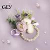 Durable Suit Pin Purple Wedding Boutonniere, Artificial Silk Flower Lapel for High-end Brooch Groom Bride Parents, Romantic Wrist Corsage Bridal Party