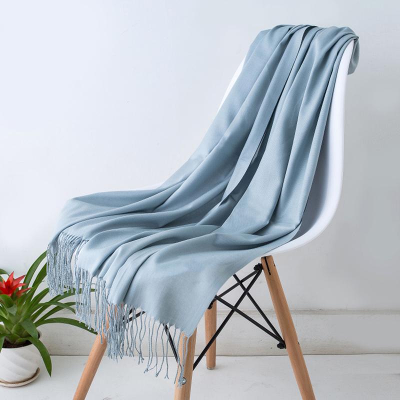 Luxury Design Brand Solid Women Cashmere Scarf Autumn Winter Warm Shawls Wraps  Men's Pashmina Tassel Scarves Female Foulard