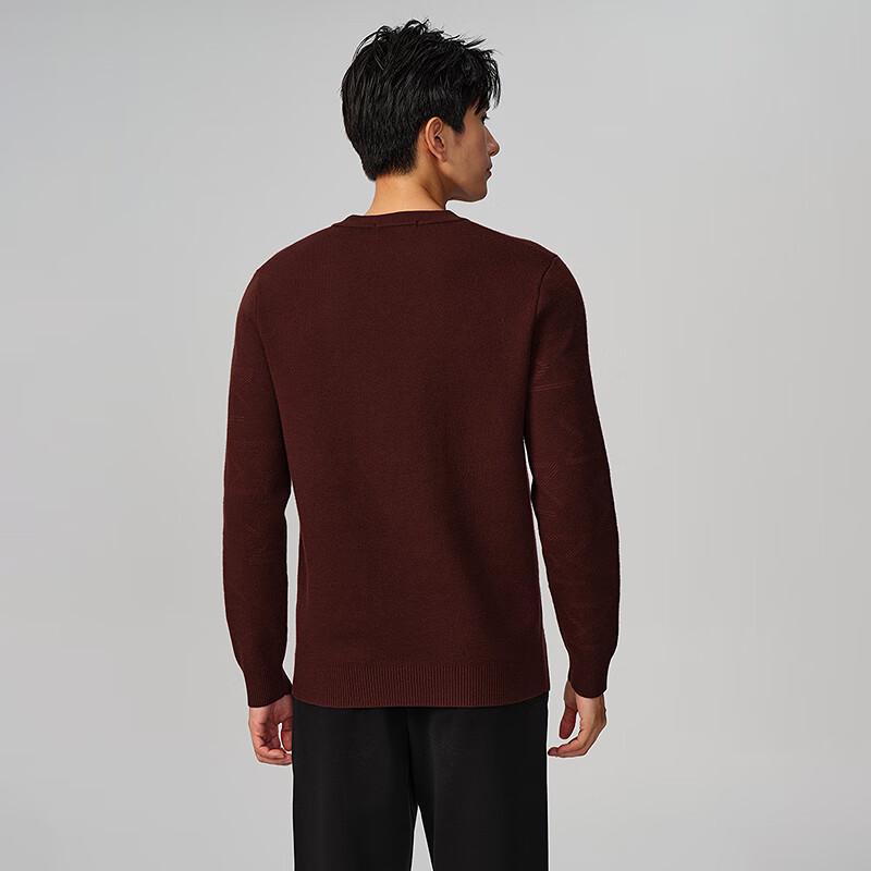 HLA Men's Fleece Lined Thickened Round Neck Sweater