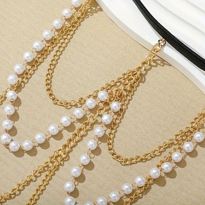 Sexy Beach Imitation Pearl Thigh Chain Female Fringed Body Chain, Metal Fashion Chain Personalized Leg Chain
