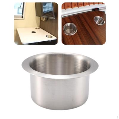 Cup Holder 201 Stainless Steel Drink Bottle for Trailer RV Yacht Silver 10.7cmx5.3cm