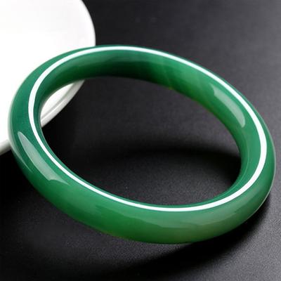 Natural Green Agate Bracelet Fashionable Charm Agate Bangle Jade Bracelet Women's Gift
