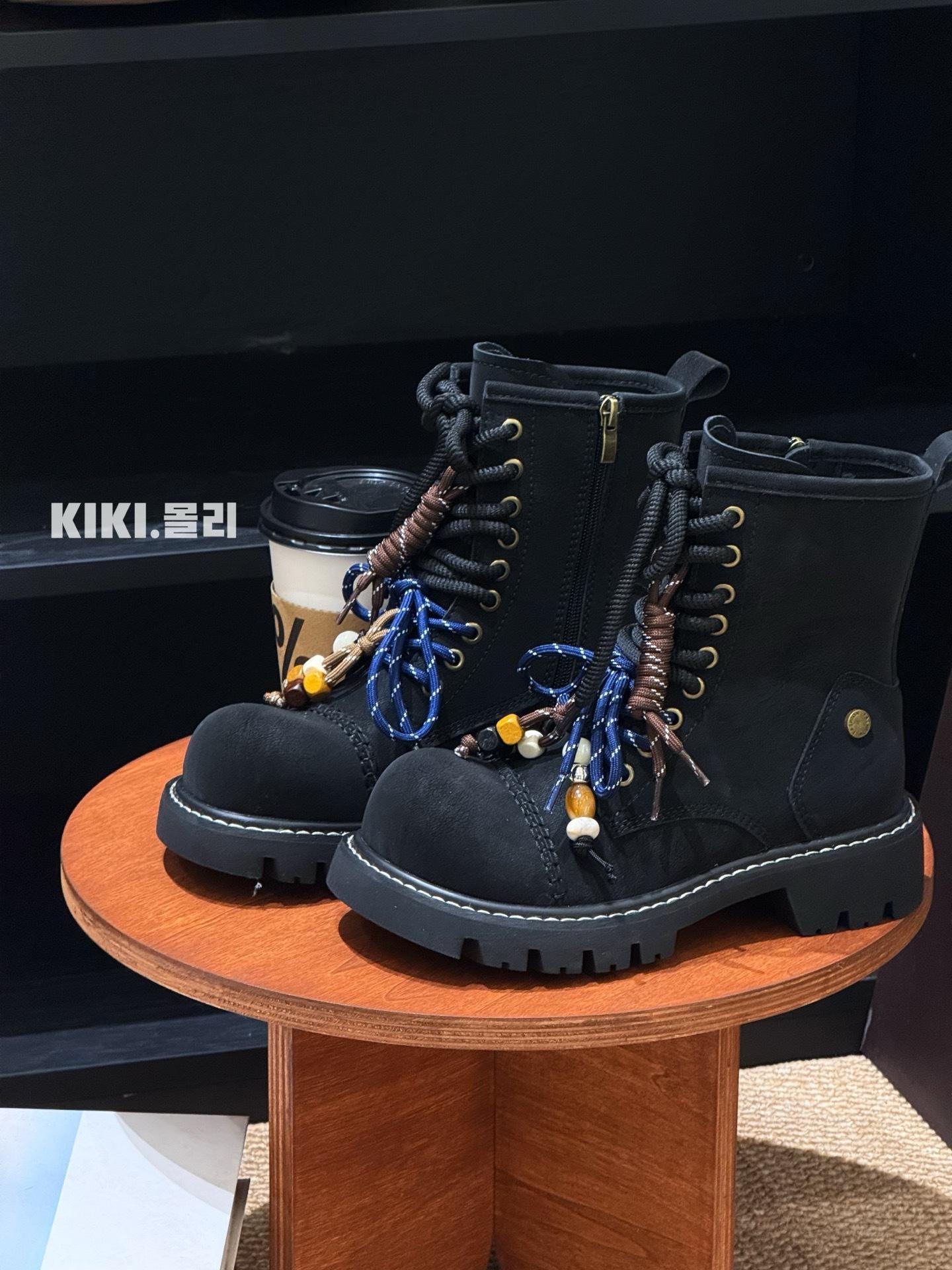 

Early autumn new Martin boots 2025 early autumn new retro functional wind pendant tooling boots casual leather short boots women 39 чёрный