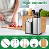 2 in 1 Utensilien Messerhalter Essstäbchen Löffel Aufbewahrungsbox Edelstahlboden Abtropfgestell Küchenarbeitsplatte Tisch Geschirr Organizer Rack