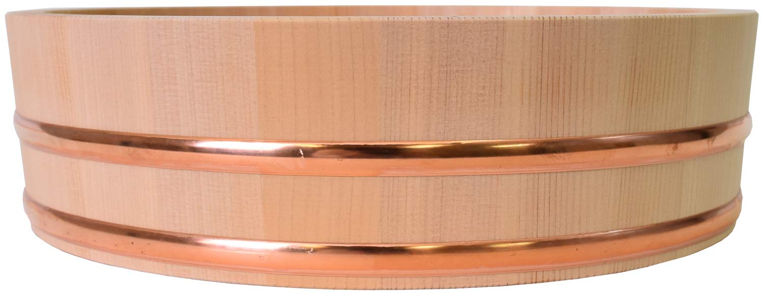Kiso Crafts Wooden Rice Container Rice Made in Sawara Holds Approximately 3 Cups of (Sushi Tub), Japan, Cypress, 30cm, Rice, FH-30