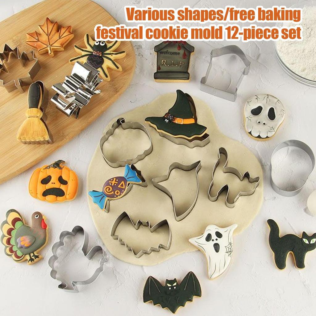 Cookie Cutter Baking Cutter Molds Set Stainless Steel Mold for Holiday Party Wedding Cakes Kids School Projects Classroom