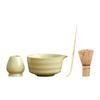 4dílná sada misky na matcha a metličky pro čajový obřad, obsahuje bambusový stojánek