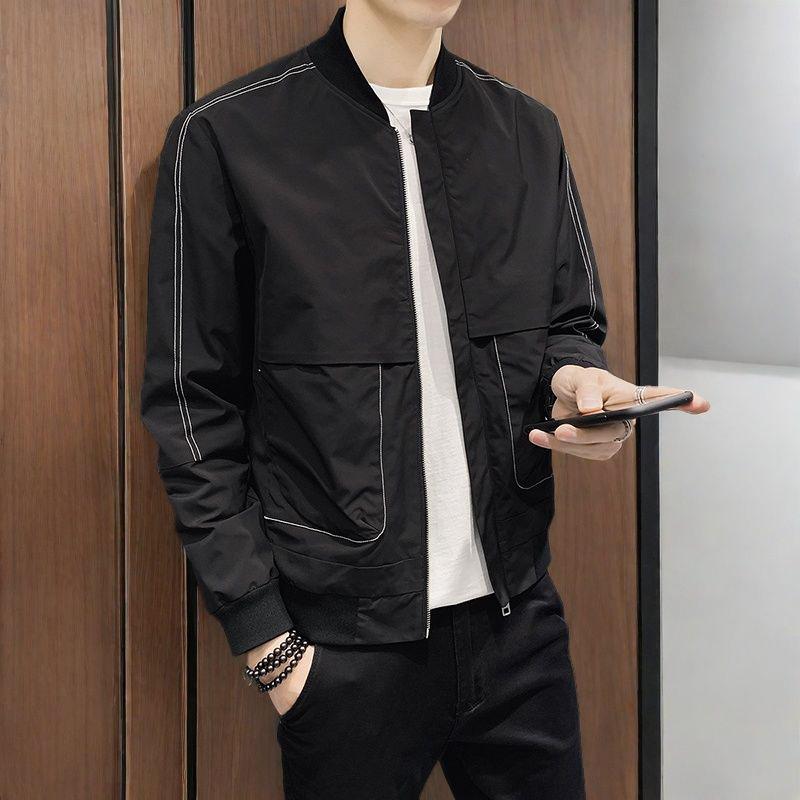 

Весенние, осенние и зимние мужские куртки Новые тонкие бейсбольные униформы Мужские куртки Красивые топы M