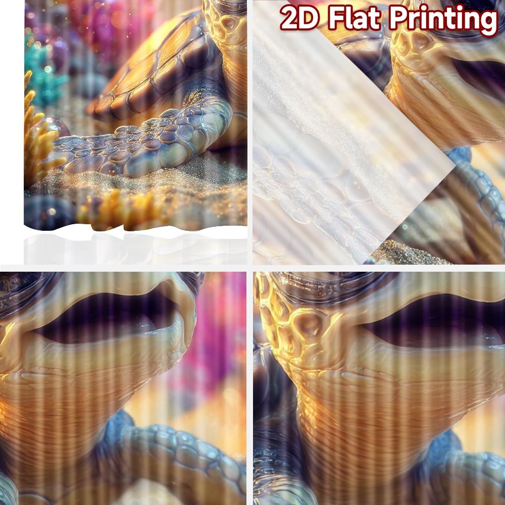 2D Flat Printing 2pcs Drapes Cute Turtle Underwater Digital Printed Polyester Drapes Festive Holiday Perfect for Festive