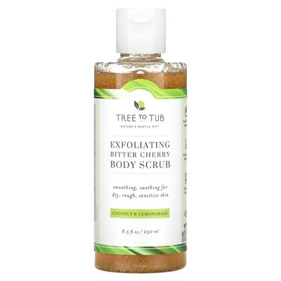Exfoliating Bitter Cherry Body Scrub, Coconut and Lemongrass, 8.5 Fl Oz (250 Ml)