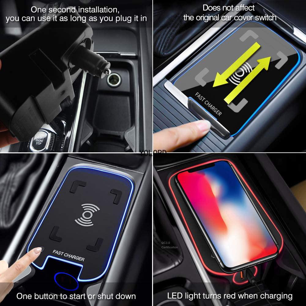 15W Car QI Wireless Charger Charging Docking Station Plate Phone Holder for Volvo XC90 S90 XC60 VC60 S60 V90