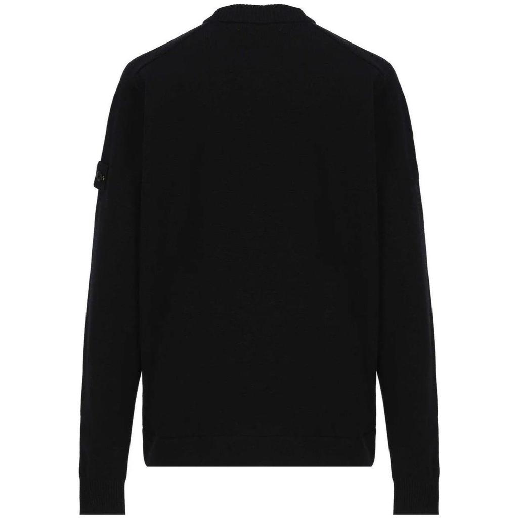 Stone Island Sweater Solid Color Logo Crew Neck Pullover Kids sweaters Black 7716505A7-V0029