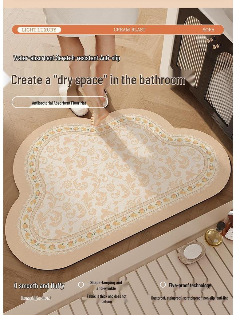 High-End Irregular Diatomaceous Earth Non-Slip Bathroom Doormat - Water-Absorbent, Quick-Drying Fußpad