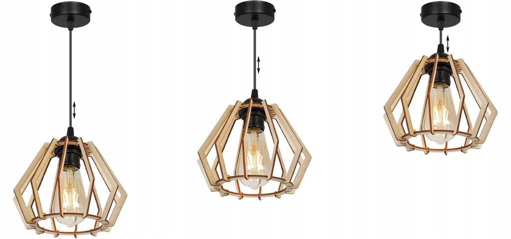 MODERN WOODEN LED CEILING HANGING LAMP