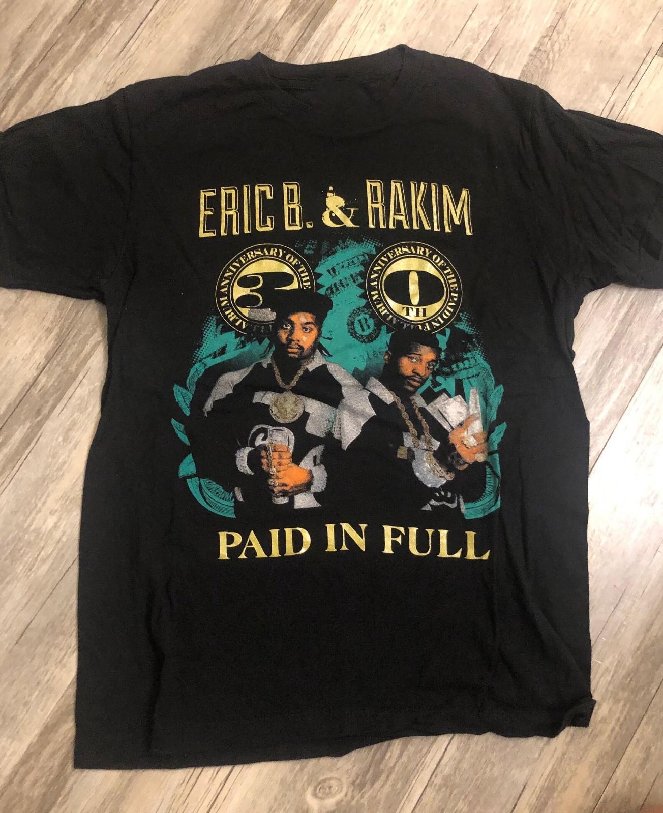 VTG Eric B. & Rakim Band Paid In Full Heavy Cotton Black T Shirt TU716 XXXL