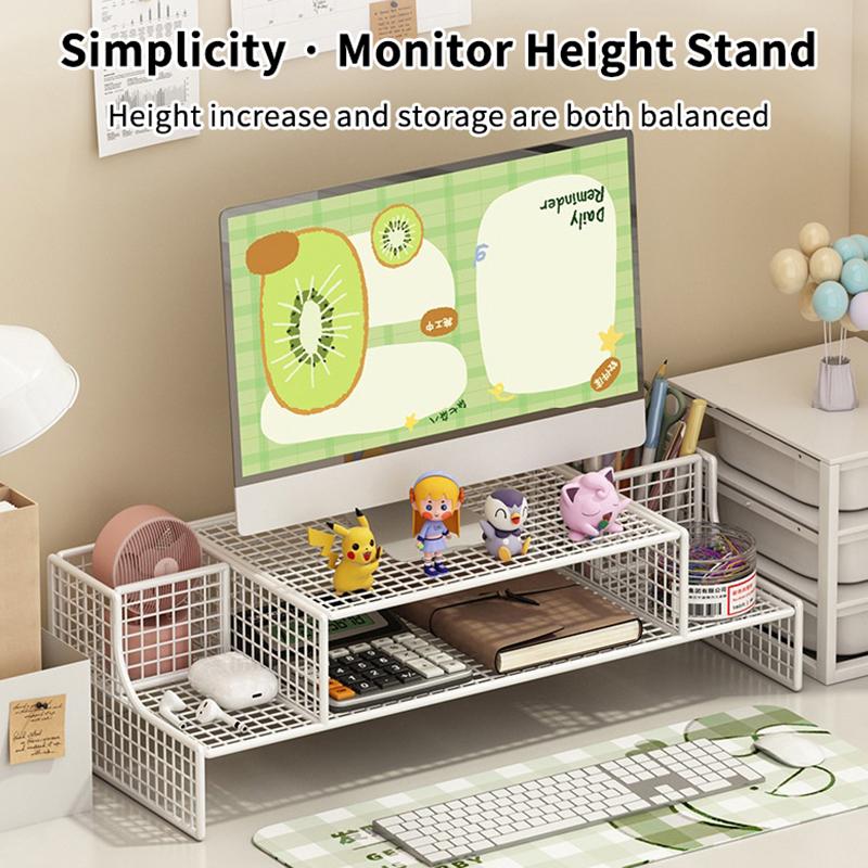 Computer Monitor Stand Elevated Hollow Cooling Laptop Rack Desktop Storage Holder Home Office Desk Computer Keyboard Organizer