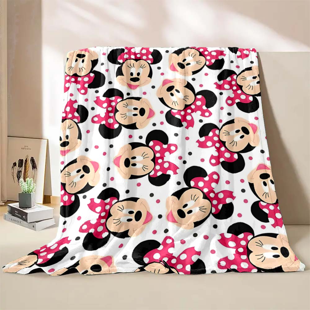 Cartoon Disney Minnie Mouse Mickey Print Blanket Warm and Soft Suitable for Children Adult Luxury Gifts Home Travel Camping