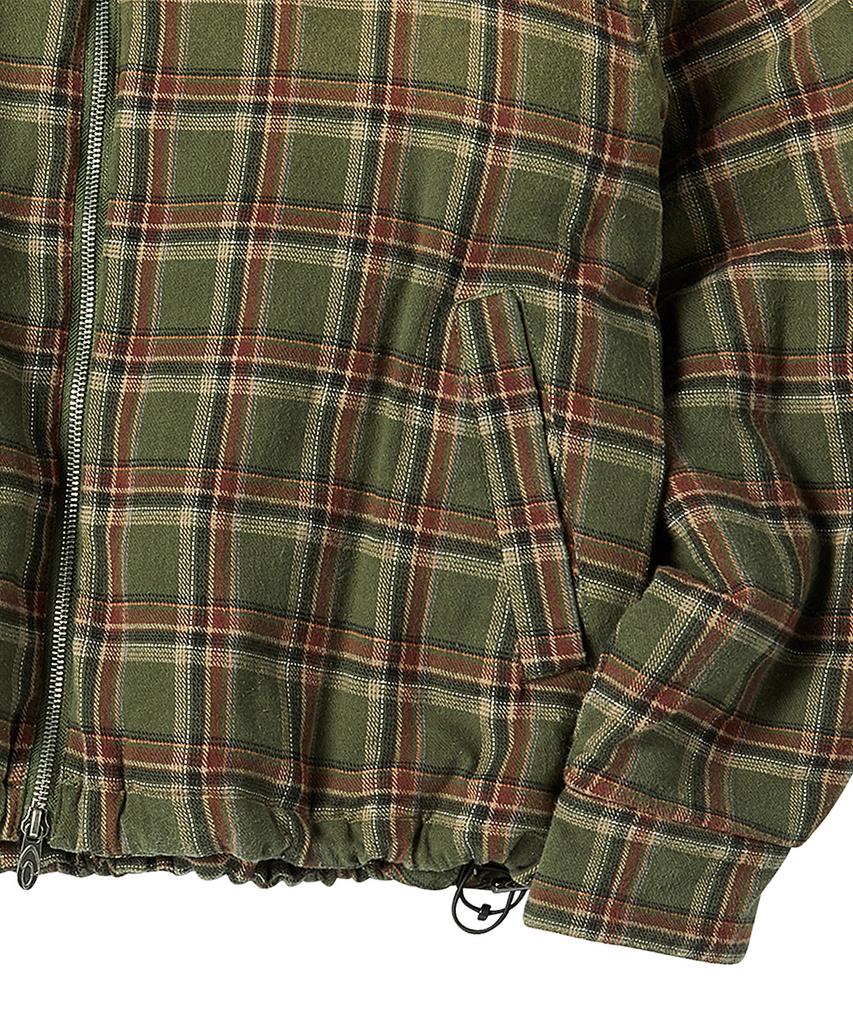 TRAVEL Spray Check Light Padded Jacket Green