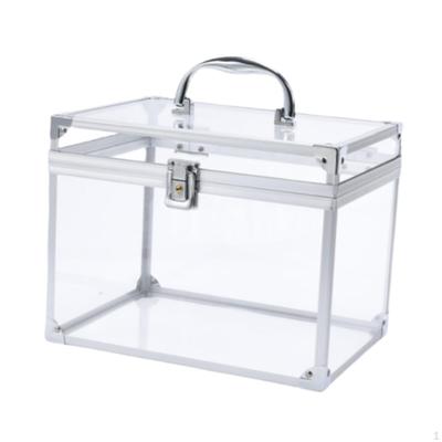 Acrylic Makeup Case Artists Train Organizer Crown Box Clear Cosmetic for Jewelry