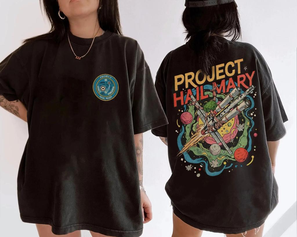 Project Hail Mary Buch T-Shirt Herren Damen Oversized Streetwear Y2k Sommer Baumwollkleidung Lässige Mode Rundhals Kurzärmelig