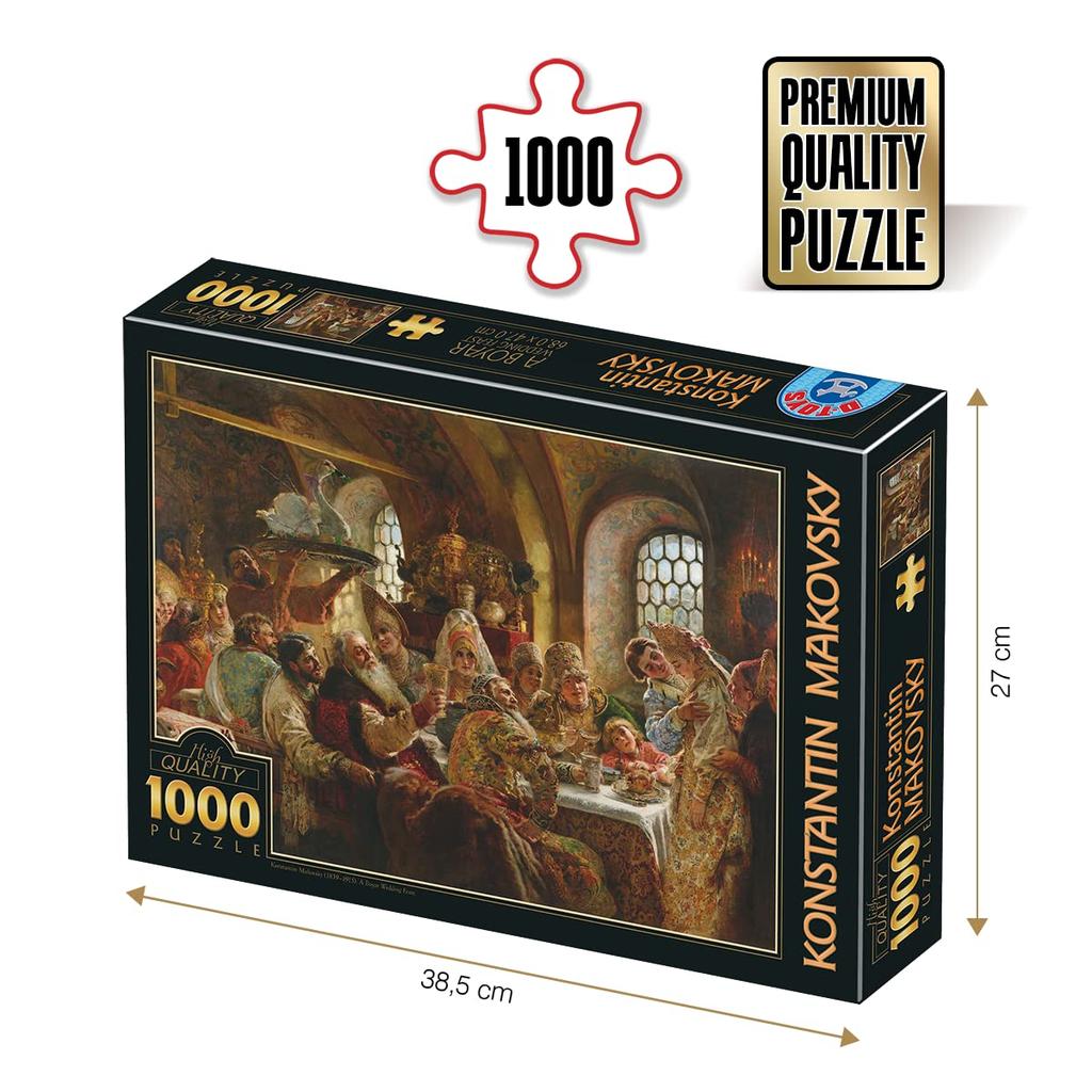 D-Toys 1000-piece jigsaw puzzle, 75680-MA01, Konstantin Makovsky: A Boyar Wedding Feast, 47 x 68 cm