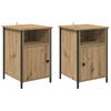 Nightstand Set of 2 Artisan Oak Finish 40 X 42 X 60 Cm Engineered Wood