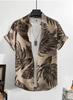 Leaving Tropical Men's Vacation Hawaii 3D Printed Shirt Outdoor Vacation Beach Summer Casual Lapel Short Sleeves