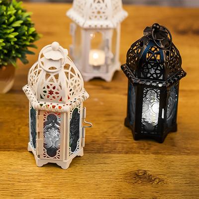 Eisen Kunst Ornamente Leuchter Ambiente Glas Kerzenhalter Home Decor